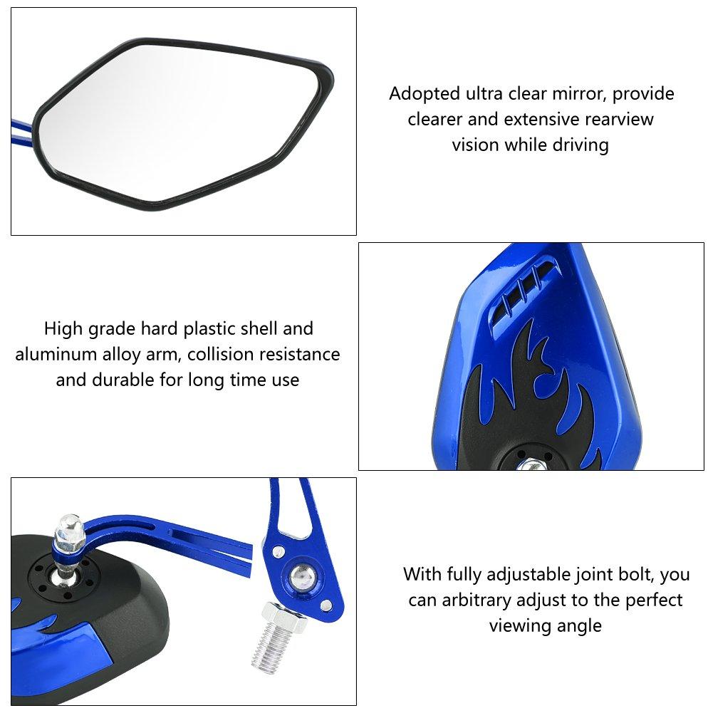 Specchio Moto Set Sinistro e Destro 10mm, Specchio Scooter-Qiilu Universale 8mm 10mm Moto Scooter