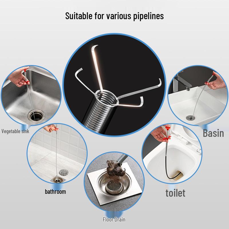 Gripper Drain Cleaner & Four-Claw Picker: Unclog Toilet Plunger & Kitchen Sink Tool