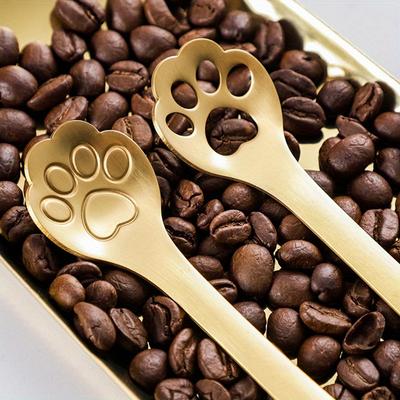 1PZ Creativo Carino Zampa di Gatto Acciaio Inossidabile Cucchiaio Vuoto per Gelato Caffè Tè Cucchiaio da Dessert Accessori Tavola Cucina