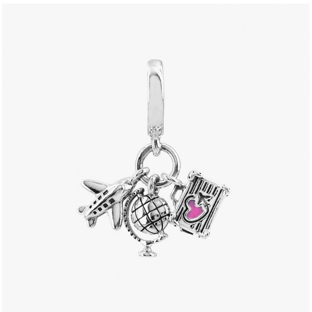 PAndora 799435c01 Airplane Glove Suitcase Pendant And Dangle Silver Charm