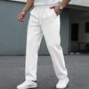 Men's Casual Plaid Drawstring Pants with Elastic Waistband Relaxed Fit Lightweight Trousers for Daily Wear