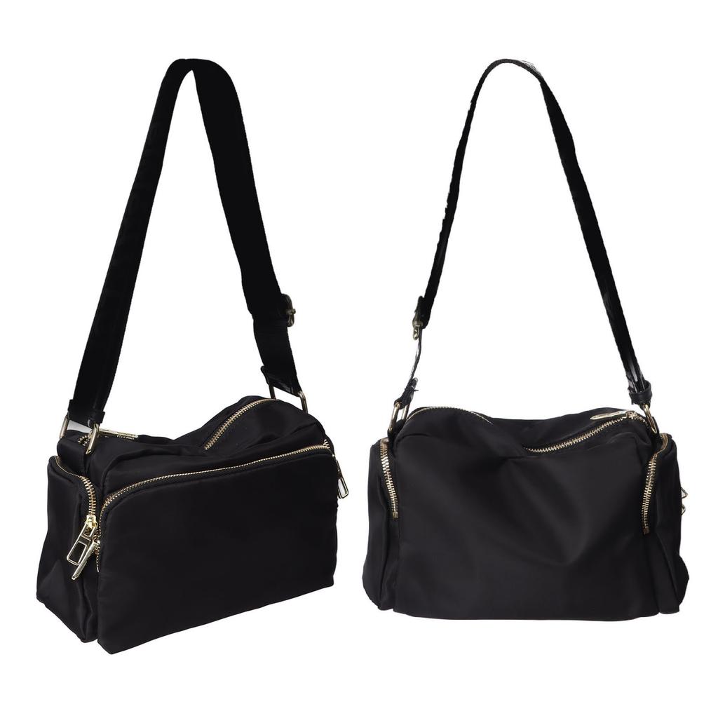 Single Shoulder Bag Golden Mark Black Strap with White Letters Fashion One Strap Messenger Bag Black Free Size