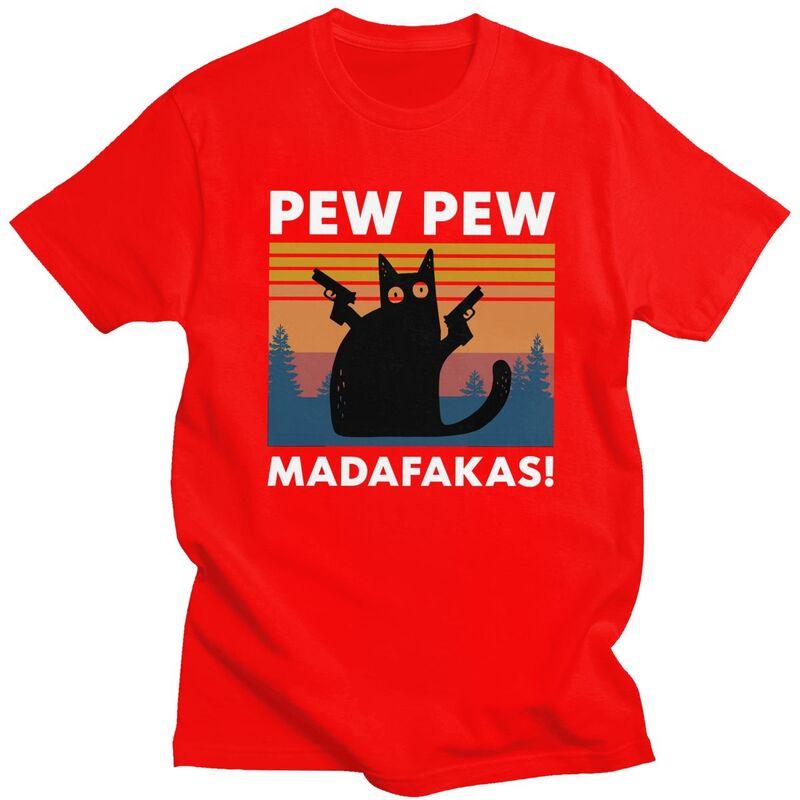 

Custom Funny Black Cat With Guns Tshirt for Men Short Sleeve Leisure T Shirt Tshirts Loose Fit 100 Cotton Tees Gift S