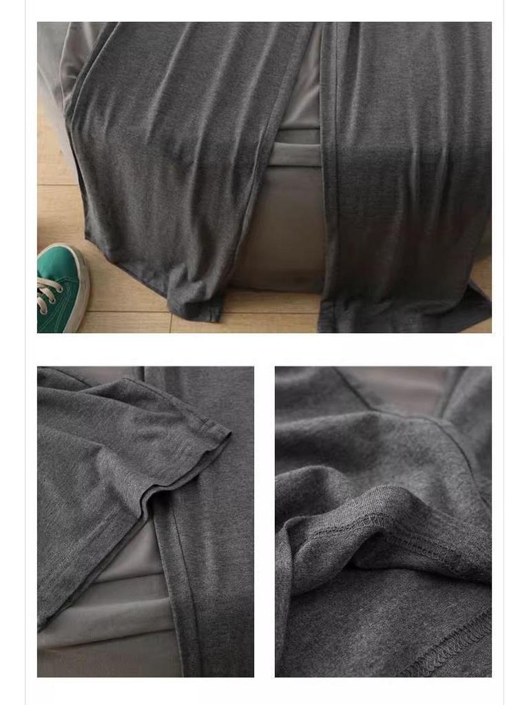 Women's Plus Size Summer High-Waist Modal Wide-Leg Pants - Lightweight, Loose Fit, Straight Leg Ice Silk