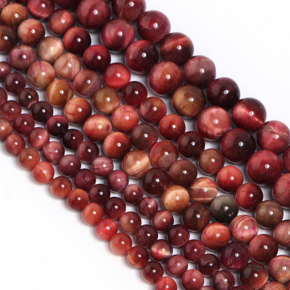 4 6 8 10 12 14mm Bunte Tigerauge Perlen Naturstein Perlen Runde Lose Abstandhalter Perlen Für Schmuckherstellung DIY Zubehör