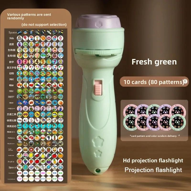 Christmas Cartoon Projection Flashlight  Creative Children Flashlight Toy Projector Baby Toys Bedtime Story Book Toy for Kids