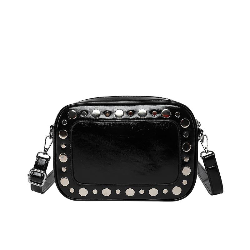 2025 new hot-selling personalized polka dot rivet camera bag niche design simple trend high-end textured messenger bag