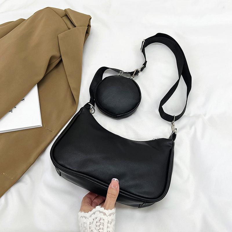 Fashion Ladies Hobos Underarm Bag Simple Women Shoulder Crossbody Bags Female Girls Small Handbags with Purse