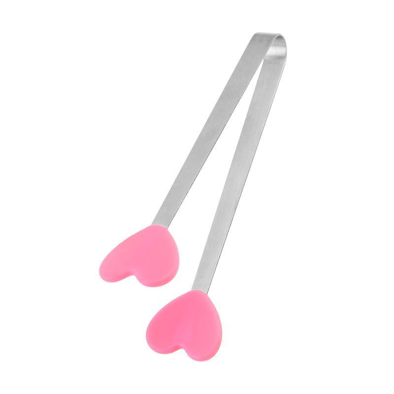 Pinças Mini para Lanches de Silicone e Aço Inoxidável Pegas Antiderrapantes Churrasco Pão Cubo de Gelo Clip Acessórios de Cozinha Churrasco