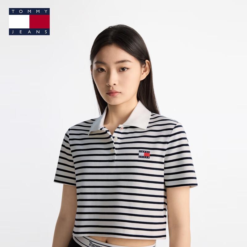 Tommy Jeans Women's Loose Fit Short Sleeve Polo T-Shirt