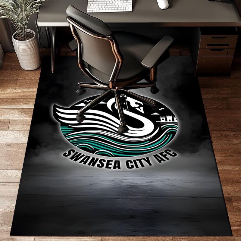 Swansea City Afc Crest Rug Game Carpet, Floor Mat for Bedroom Living Room Entryway Rug, Home Decor Idea Gift for Christmas birthday