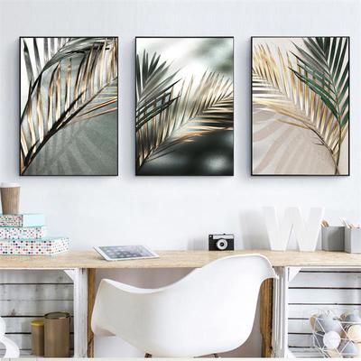Nordic Wandkunst Golden Palm Leaf Pflanze Leinwand Malerei Druck Poster Botanische skandinavische Dekoration Bild Kunstwerk Home Decor