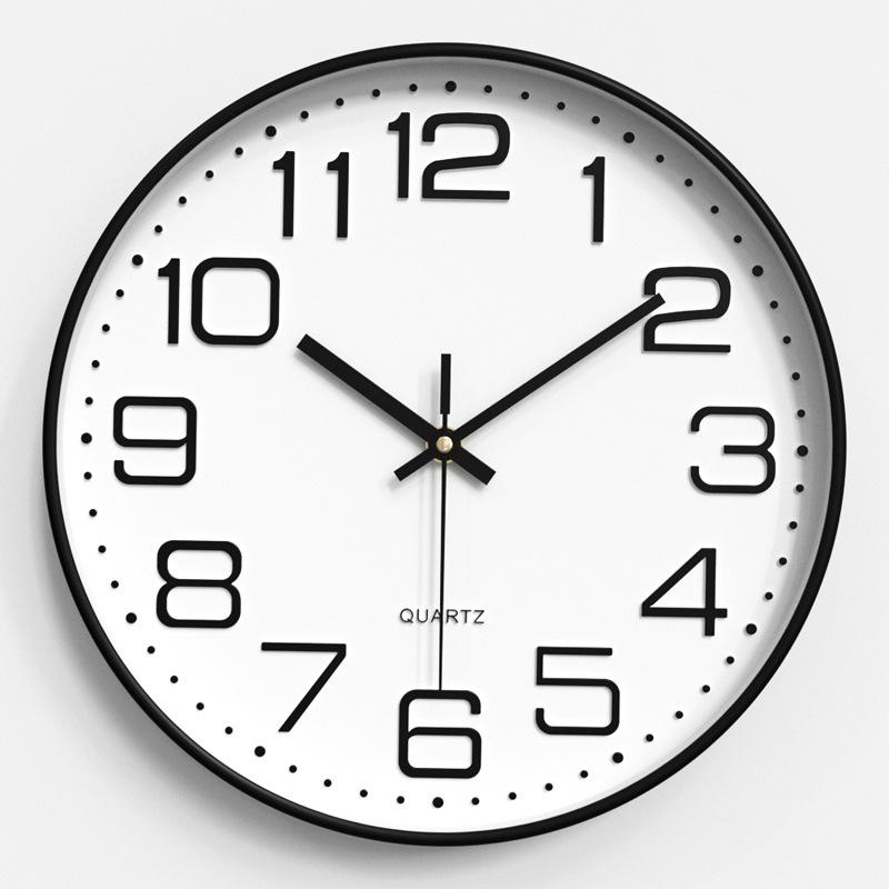 

Настенные часы для гостиной Современные Простые Домашние часы Бесшумные настенные часы для спальни Круглые кварцевые часы 12 дюймов 30 см