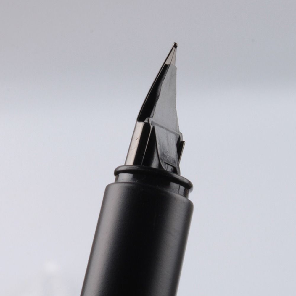 Stainless Steel Fountain Pen Smooth Writing Black Silver Extra Fine Pen Ink Pens 0.38mm Calligraphy Pens Business Office