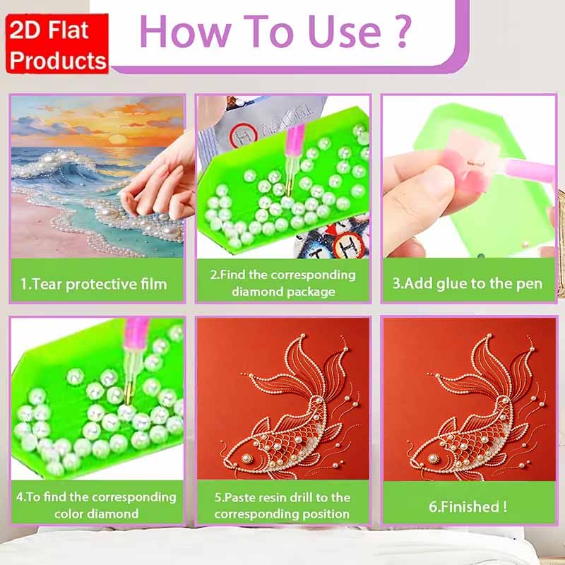 Pearl Art Painting Home Wall Decor Lucky Koi Fish Pearl Gemstone Painting Picture Crafts Adult/Beginner Gift Creative Home Decor Unframed Wall Art