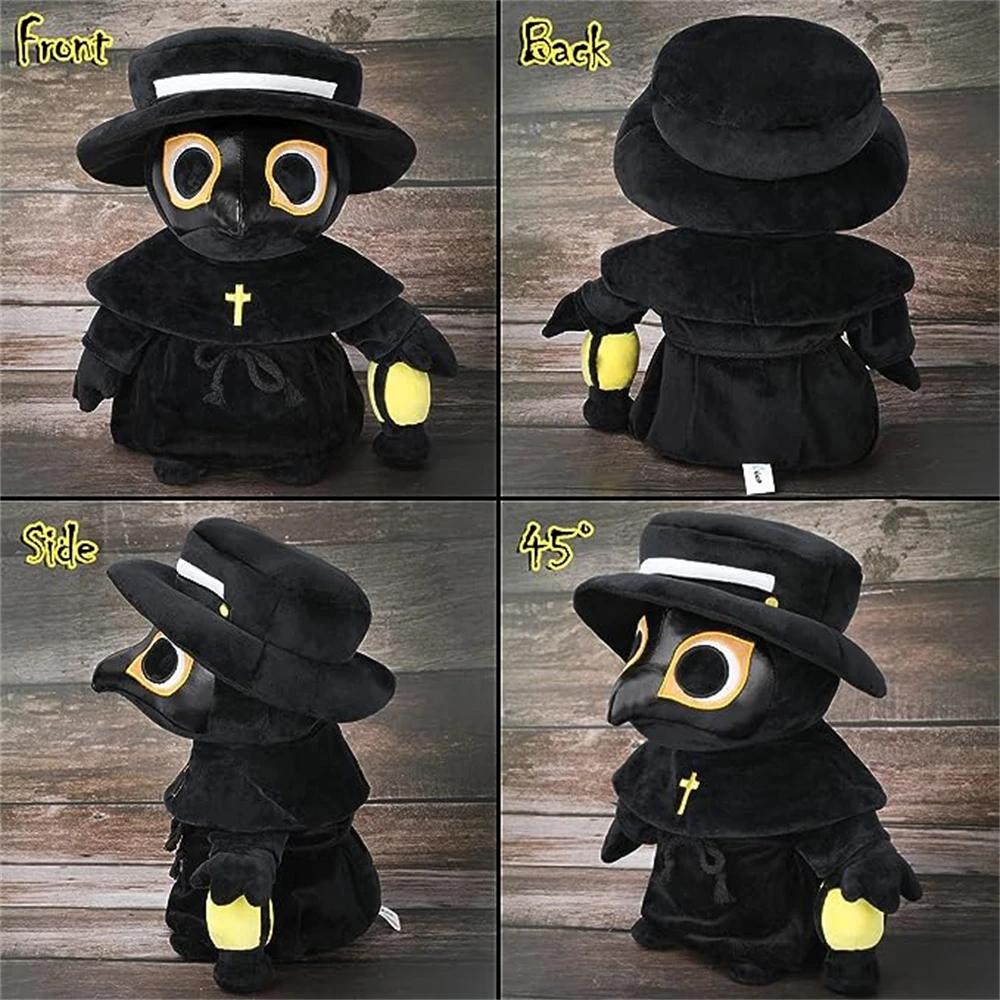 Plague Doctor Plush Toys Doll Cute Specter Stuffed Pillow Doll Soft Fluffy Halloween Hugging Cushion Decor Kids Festival Gifts