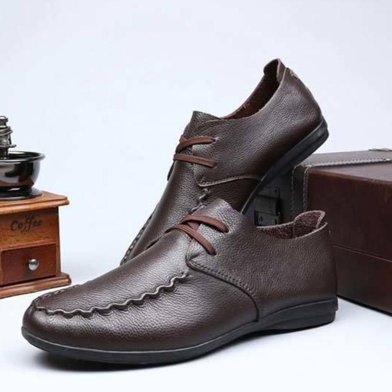 Fashion Non Slip Round Toe Low-Top Male Casual Shoe Plain Classic Original Common Comfortable On Sale New In Adults Men's Leather Shoes