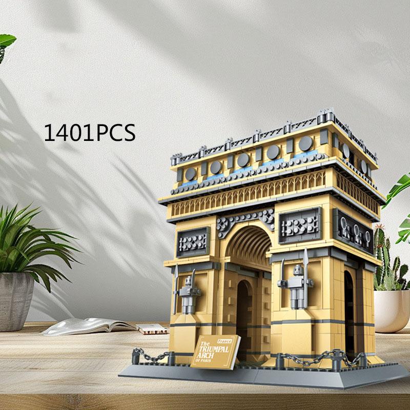 Creative World Famous Architecure Triumphal Arch Block Triumphal Arch Paris France Construction Blocks Model Playset Plaything For Gifts