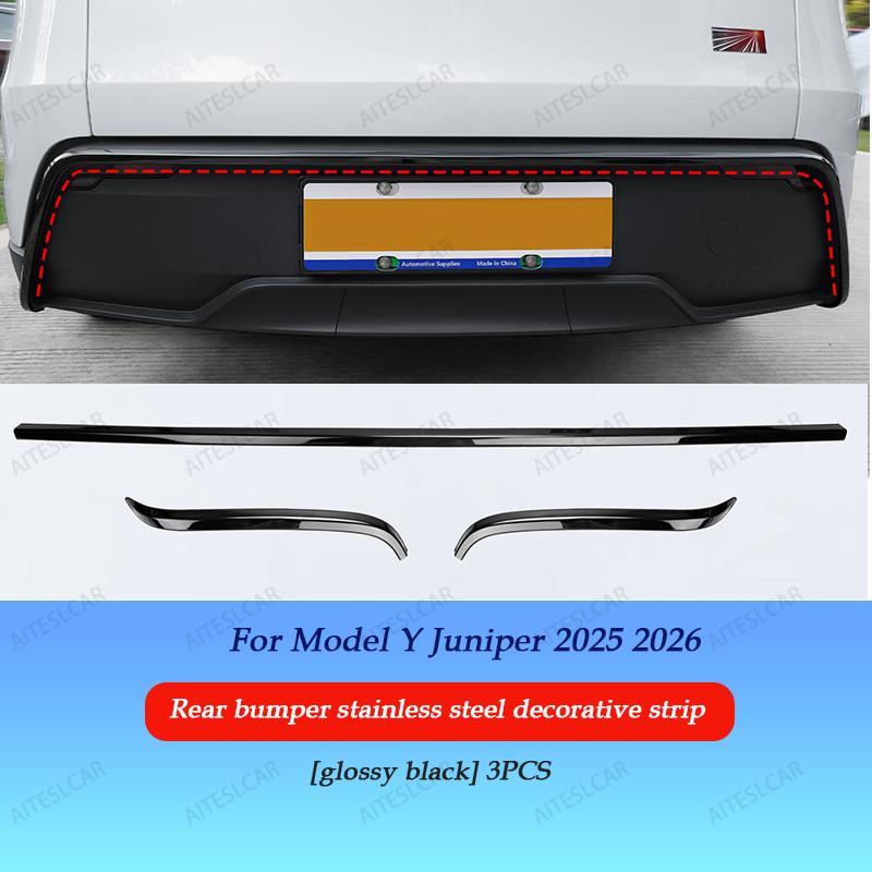 AITESLCAR For Tesla Model Y Lauch/Juniper 2025 2026 Bumper Rearview Mirror Anti-collision Strips Trim Anti-scratch Sticker Cover