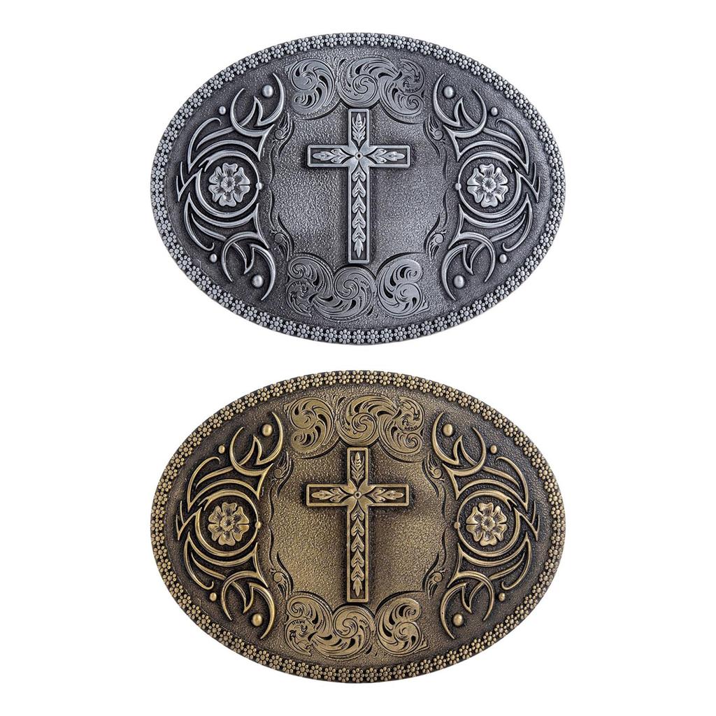 Western Belt Buckle Vintage Style Fashion Alloy Engraved Floral for Men Women