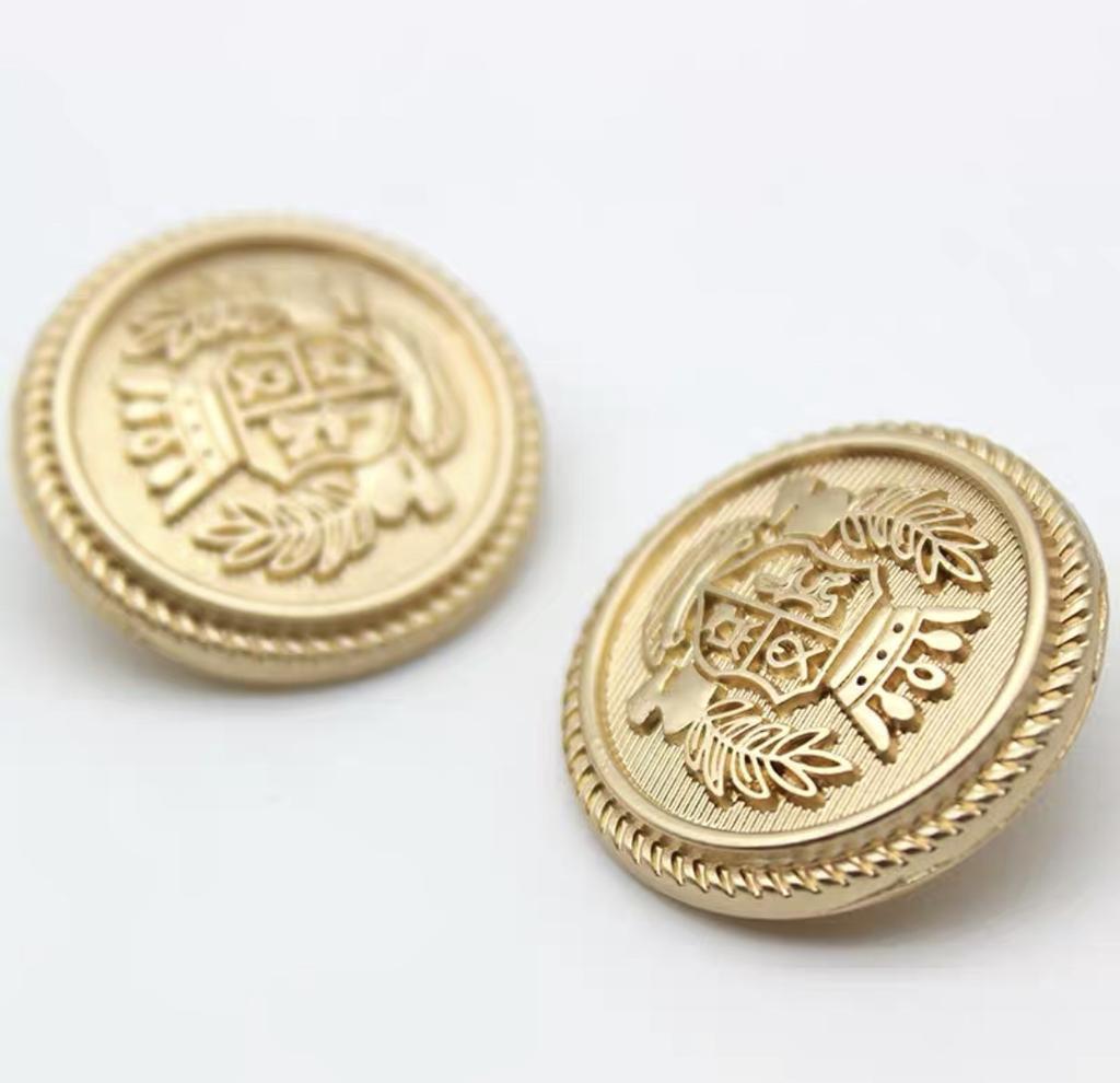 10PCS Vintage British Wheat Crown Uniform Metal Buttons For Clothing Simple Decorative Buttons