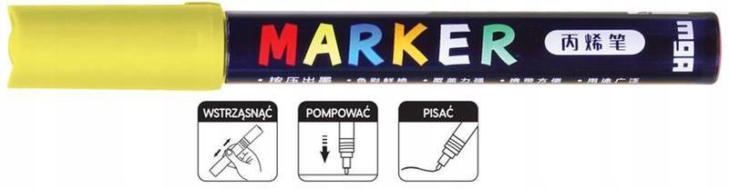 Marker akrylowy 1-2 mm żółty neon 3993 A'6
