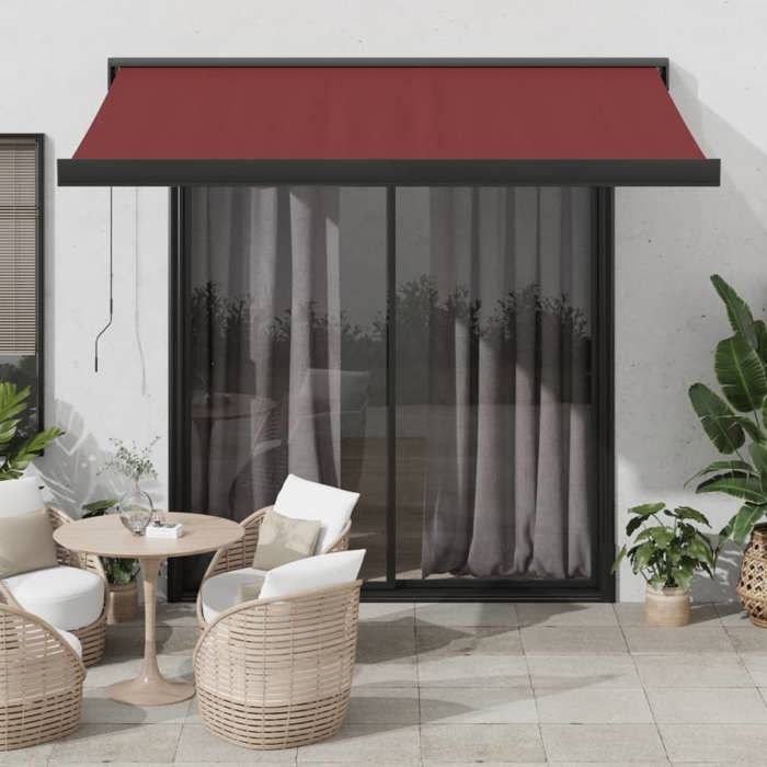 VidaXL Manual Retractable Awning Bordeaux 350x250 Cm 3215319