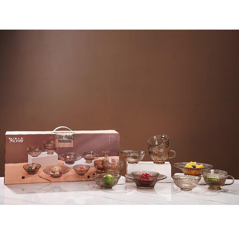 Elegant Nordic 10-Piece Heat-Resistant Glass Salad Bowl Set