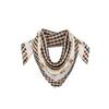 Beige Check Pattern Silk Square Scarf Dcsc3e141