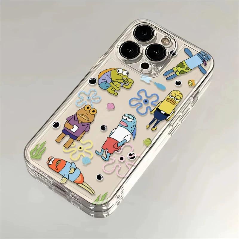 

Cute Underwater Cartoon Characters Clear Phone Case, Funny Ocean Anime Print Shockproof Protective Cover for iPhone iPhone 13 PRO MAX разноцветный