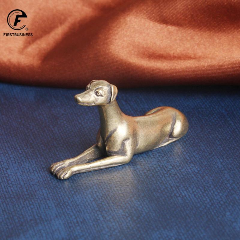 Statuete Vintage din Alamă Câine de Vânătoare Culcat Ornament de Birou Animal Zodiacal Norocos Statuetă Animal de Companie pentru Ceai Decorațiuni de Casă Artizanat Accesorii