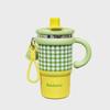 2024 High-Value Large Capacity Coffee Thermos with Handle and Straw for Girls