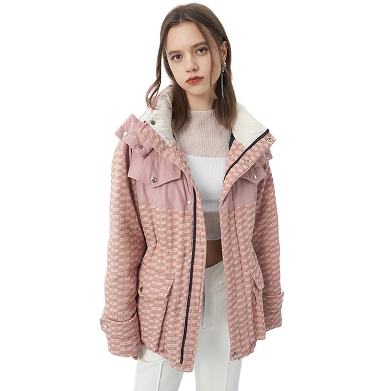 

Jinyujie Unisex Short 90% Duck Down Printed Parka Jacket XS