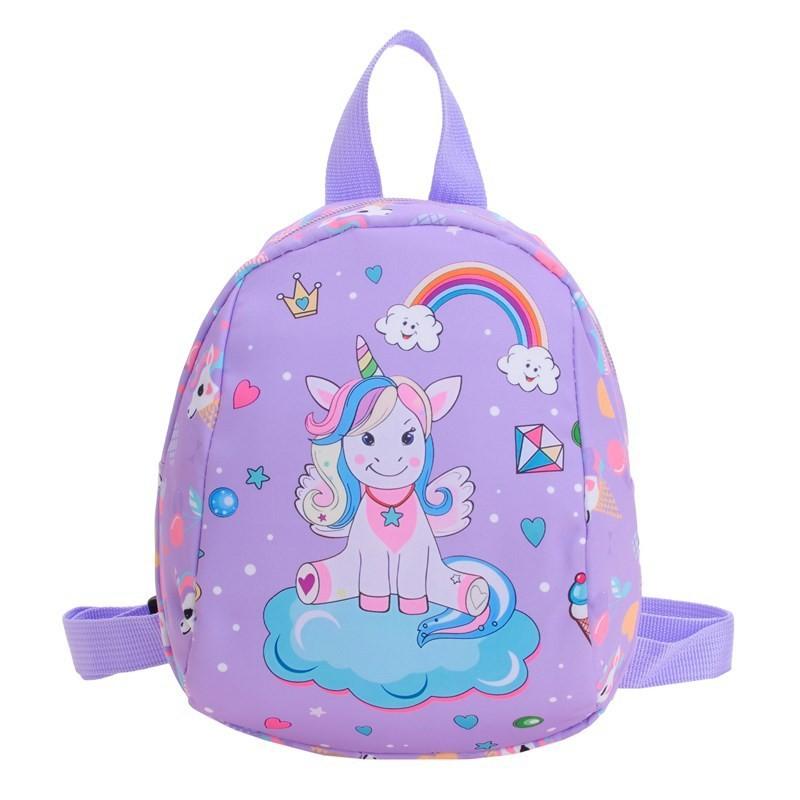 Adorable Cartoon Rainbow Unicorn Backpack For Kids With Magical Design And Playful Colors