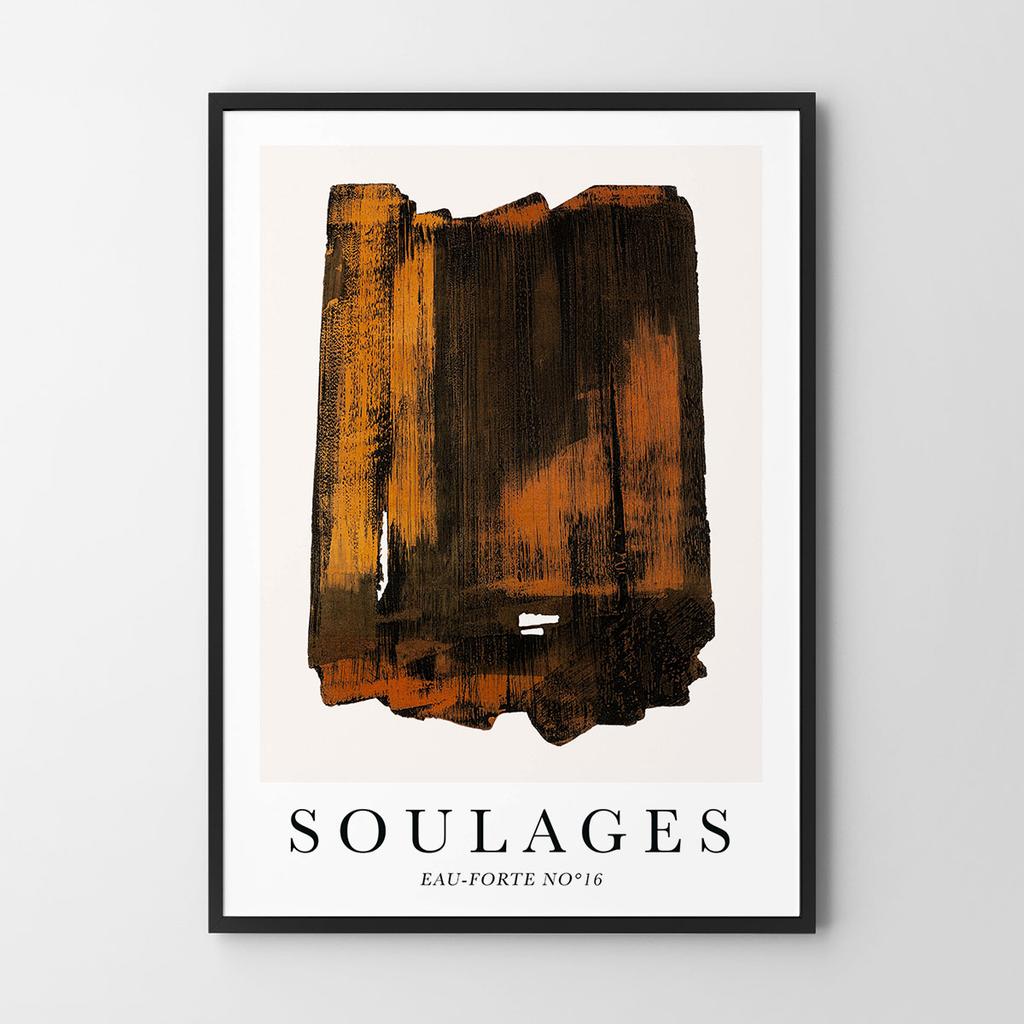 Plakat abstrakcja soulages rdza