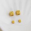 Sand Gold Color-Preserving Fortune-Attracting Square Spacer Beads for DIY Accessories