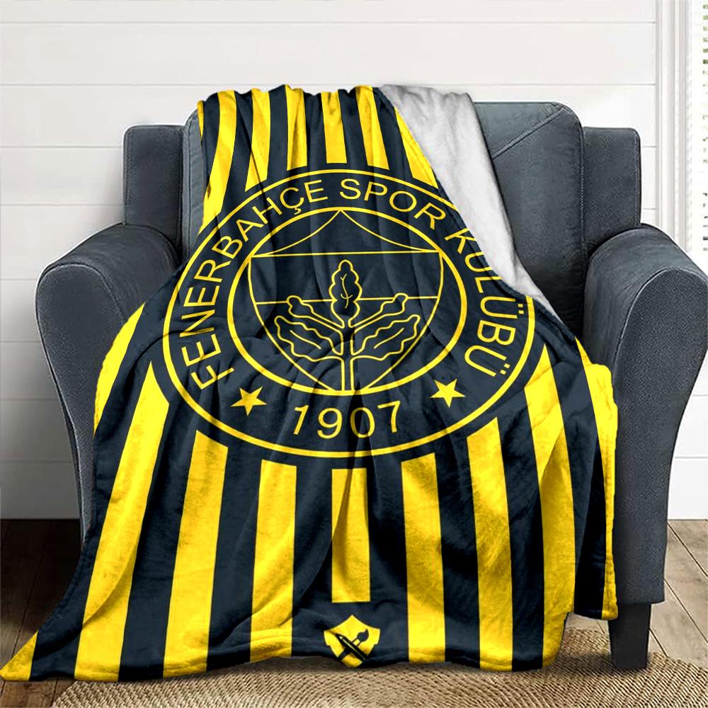 Fenerbahçe Logo Print Flannel Blanket High Quality Warm Comfortable Cover for All Seasons Perfect for Gifts Home Decor