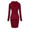 MAITA Donna Manica Lunga Felpa con Cappuccio Sexy Slim Fit Pullover Tunica Abito