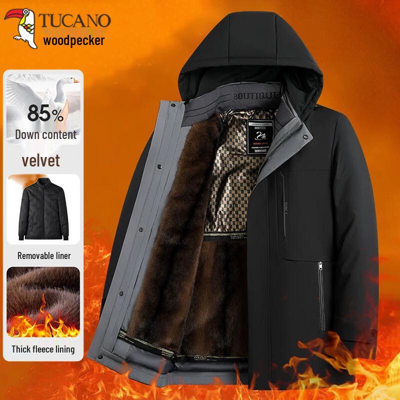 

TUCANO Men s Winter Goose Down Jacket with Detachable Liner XL