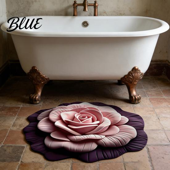 High Simulation Texture Blooming 3D Mat Soft Shaped Floor Carpet Flower Gradient Petal Multi-colored Stamen