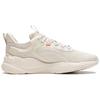Li Ning Flow Cloud Fabric Synthetic Leather Shock Absorption Non-Slip Wear-Resistant Low-Top Casual Shoes Women Casual Shoes Pearl-White AGLS060-1
