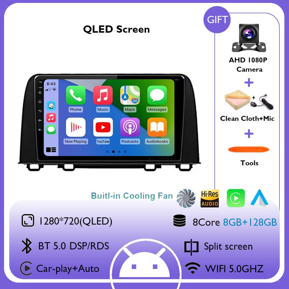 Android 14 Car Radio For Honda CRV 2017 2018 2019 2020 2021 2022 Multimedia Video Player Navigation GPS Carplay QLED Stereo WIFI