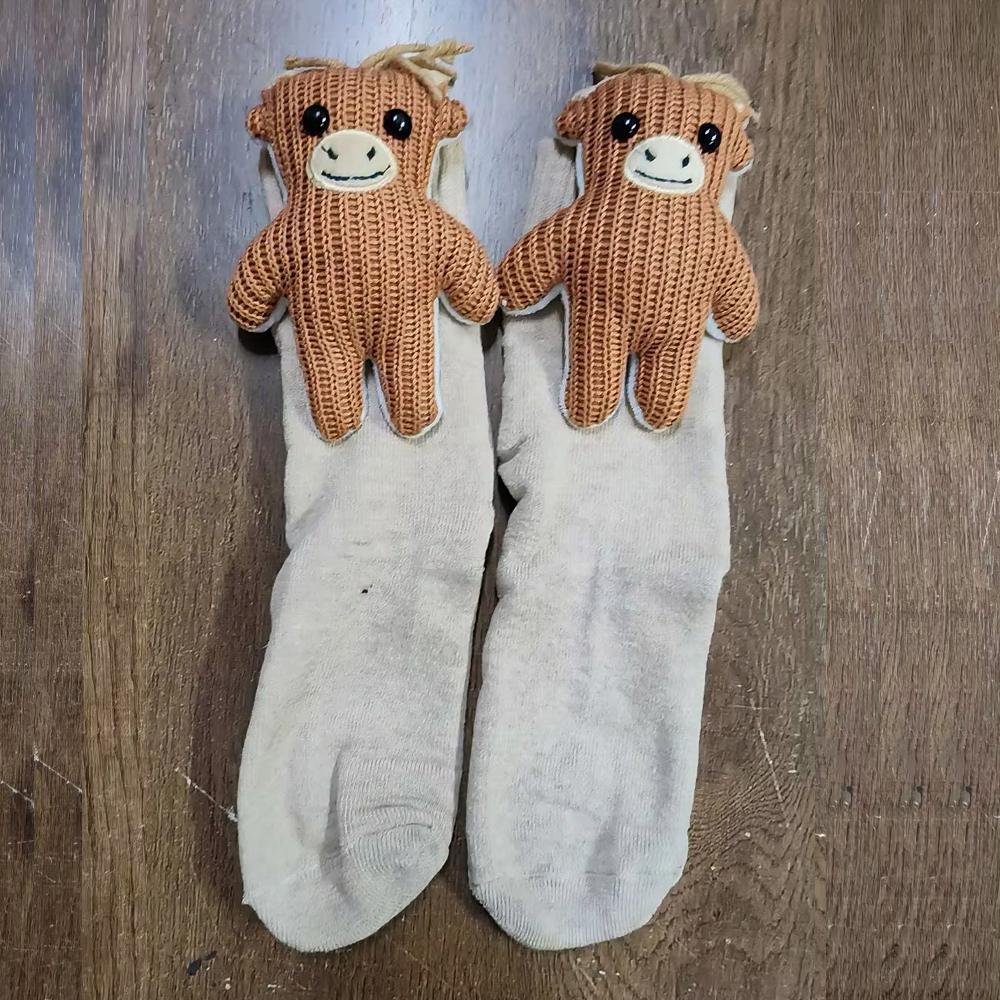 New Animal Socks 3D Plush Crochet Animal Socks Cute Animal Socks Warm Floor Socks Cartoon Socks
