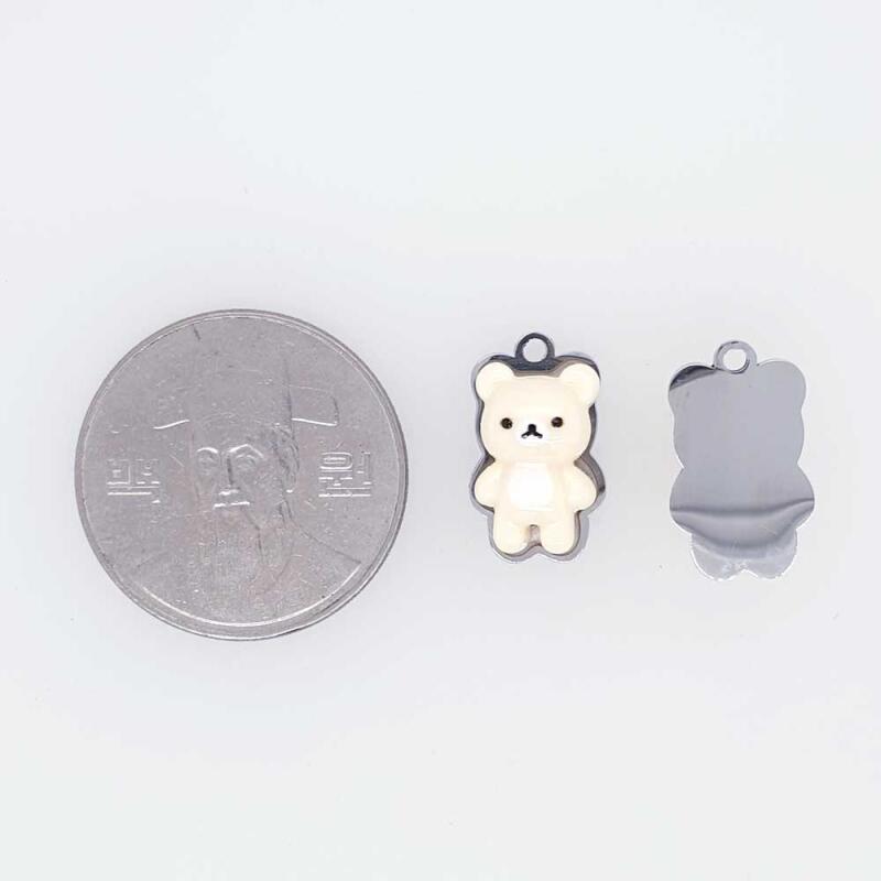 Surgical steel bear Kuma pendant accessory supplies