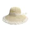 Straw UV Sun Wide Large Lace Sun Protection [NAMEOF] Women's Hat, Protection, Hat, Face-Slimming Effect, Brim, Spring/Summer, Size, Ribbon, Foldable,