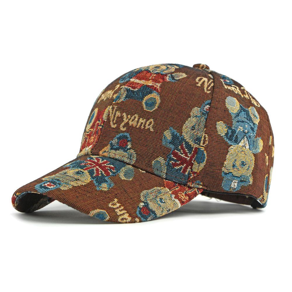 Embroidered Bear Baseball Cap Hard Top Women s Sunscreen Sun Hat Men s Cap