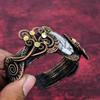 Pinolith Jasper Cuff Bracelet Adjustable Bangle Copper Wire Wrap Flower Jewelry