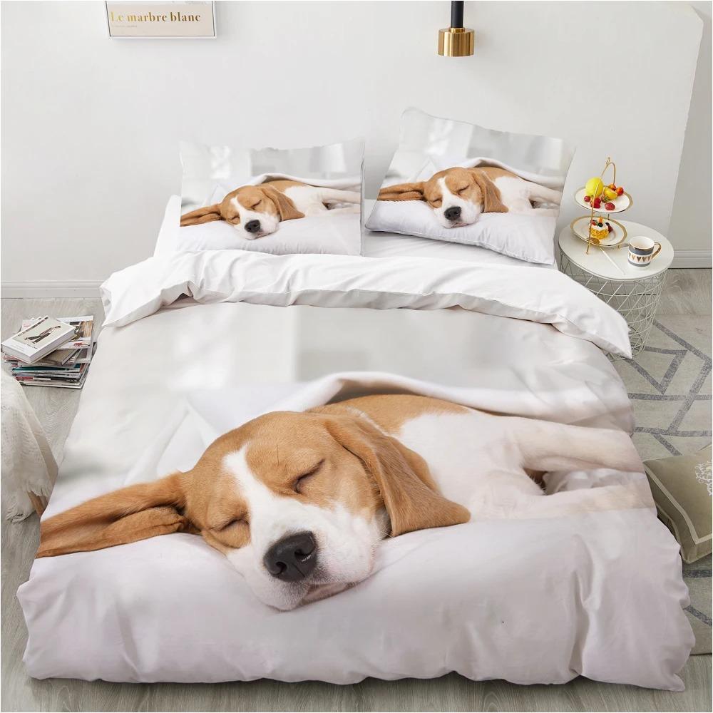 Dog Duvet Cover Set Double Queen King Size Bedding Set Black and White Border Shepherd Soft Comfortable 23pcs Twin Quilt Cover