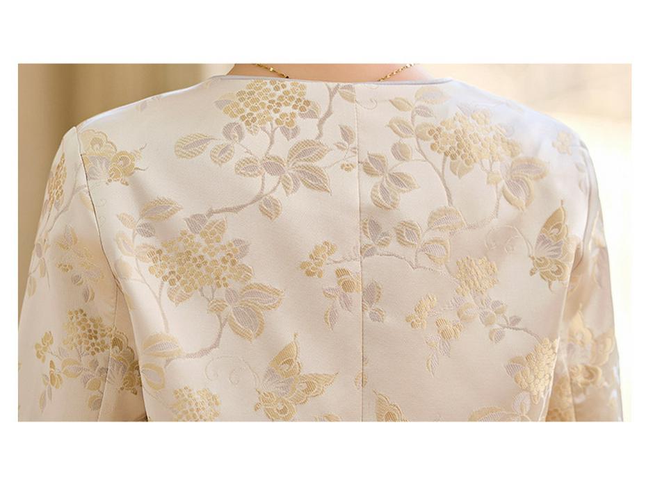 Set Rochie Două Piese Fustă și Articol Exterior Satin Jacquard Chinezesc Primăvară 2025