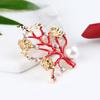 Chinese Style Bird Branch Pearl Brooch Drop Oil Design Flower Corsage Long-lasting Color Exquisite Cute Women's BFF Gift
